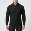 Ribbed Half-Collar Button Sweater for Men
