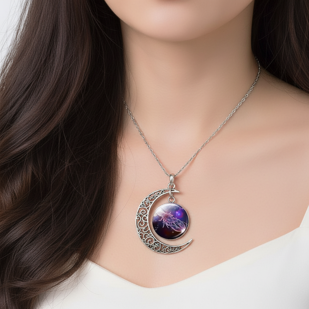 Moon Pendant Zodiac Necklace - StarGleam