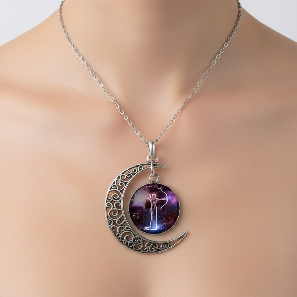 Moon Pendant Zodiac Necklace - StarGleam