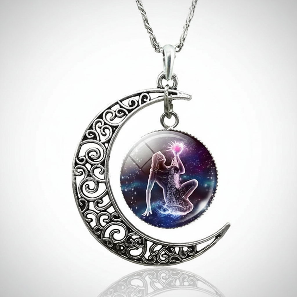 Moon Pendant Zodiac Necklace - StarGleam