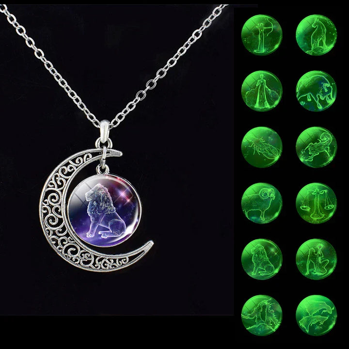 Moon Pendant Zodiac Necklace - StarGleam