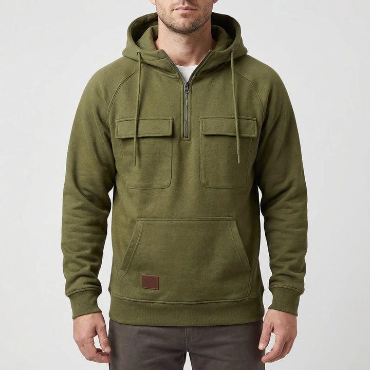 Halvex - Half-Zip Hooded Pullover For Men