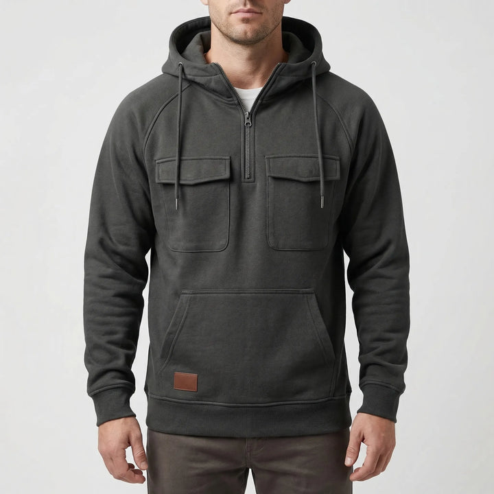 Halvex - Half-Zip Hooded Pullover For Men