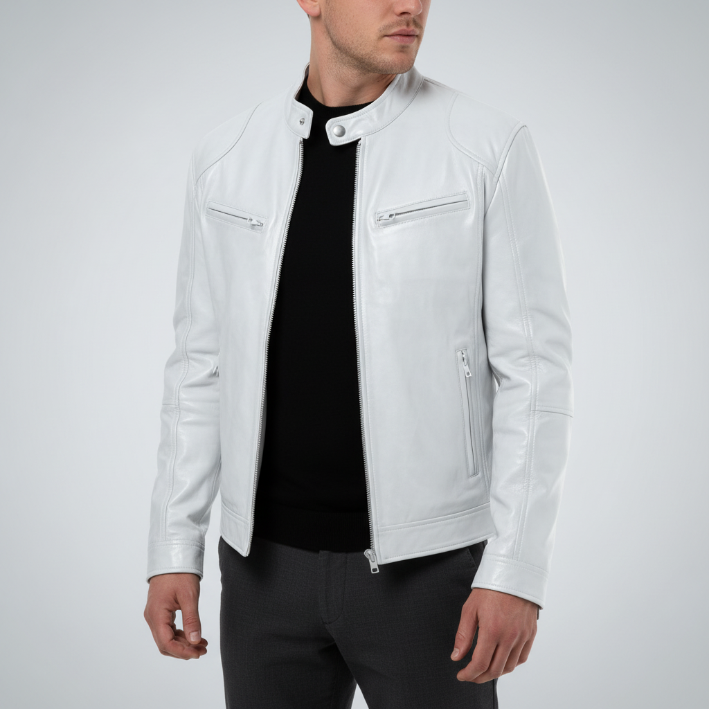Men's Slim-Fit Leather Jacket - Spencer