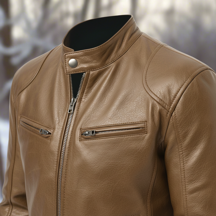 Men's Slim-Fit Leather Jacket - Spencer