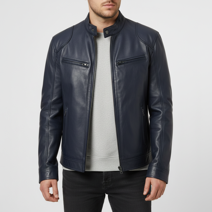 Men's Slim-Fit Leather Jacket - Spencer