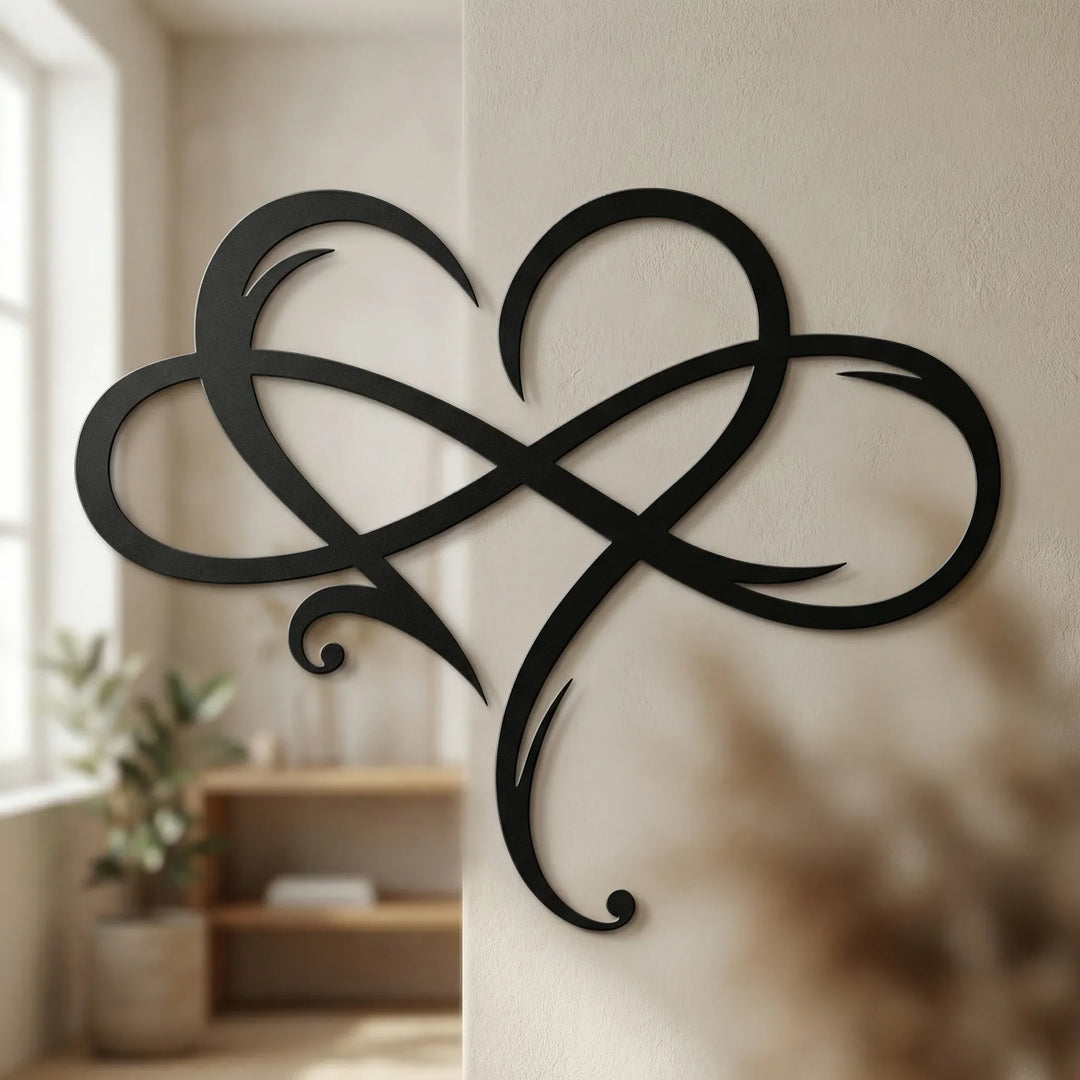 Infinvora - Infinity Heart Metal Wall Sculpture