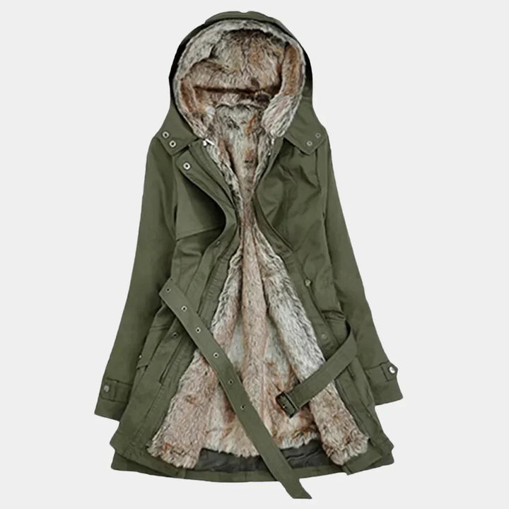 Belted Hooded Parka for Women