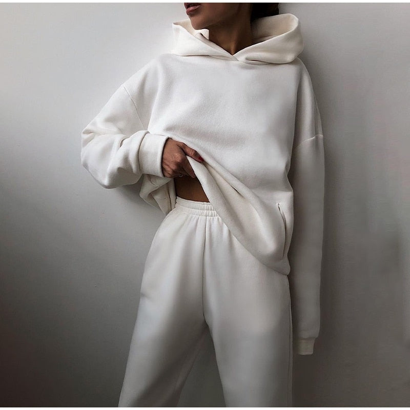 Women's Jogging Set | 2-Piece: Hoodie and Pants with Stretchy Waistband