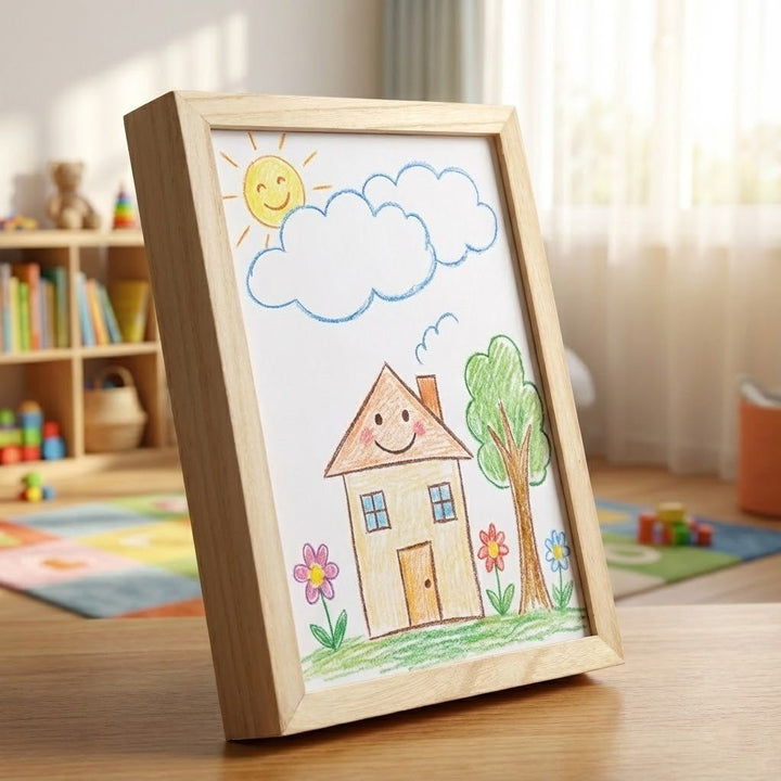 Kids' Art Frame with Storage for Artwork and Craft Projects
