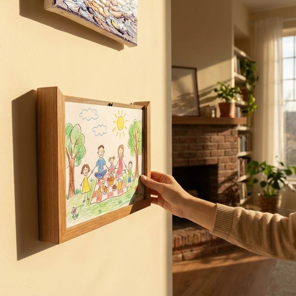 Kids' Art Frame with Storage for Artwork and Craft Projects