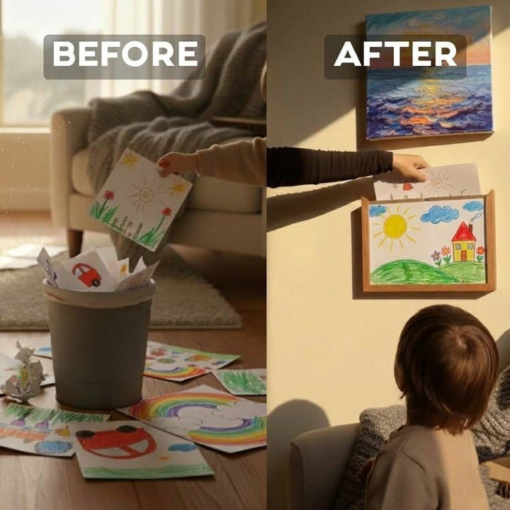 Kids' Art Frame with Storage for Artwork and Craft Projects