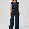 Ruffle-Trim Wide-Leg Two-Piece Set