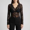Fitted Floral Lace V-Neck Blouse