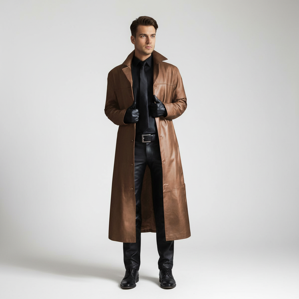 Long Leather Jacket - Anton