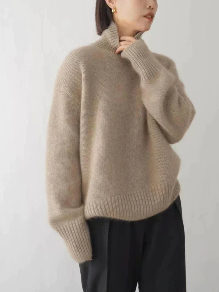 Cashmere Women's Roll Neck Sweater - Elise