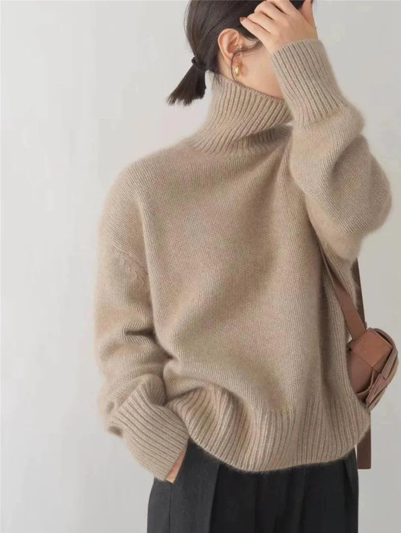 Cashmere Women's Roll Neck Sweater - Elise