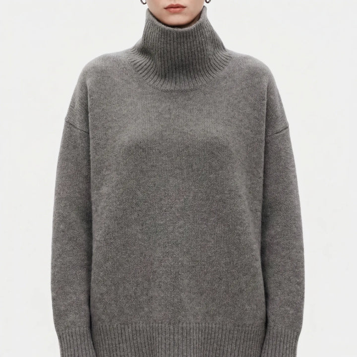 Lumvex - Oversized High-Neck Knit Sweater