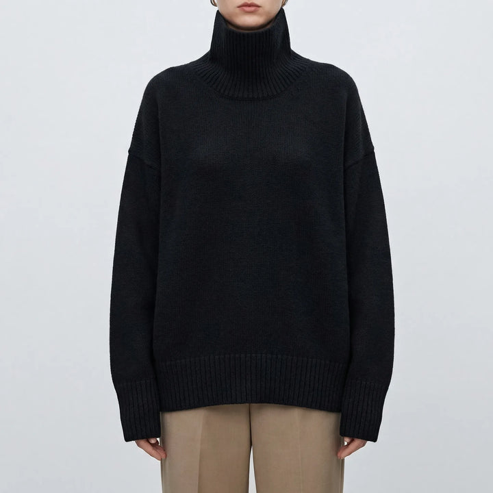 Lumvex - Oversized High-Neck Knit Sweater
