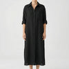 Button-Front Maxi Shirt Dress