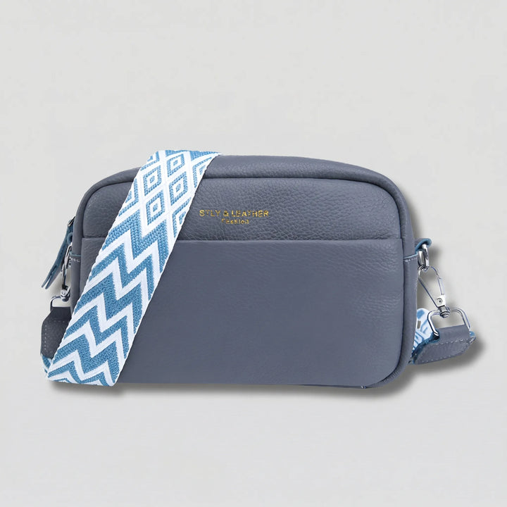 Luxivane - Structured Crossbody Bag With Patterned Strap