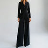 Wide-Leg Long-Sleeve Tailored Jumpsuit