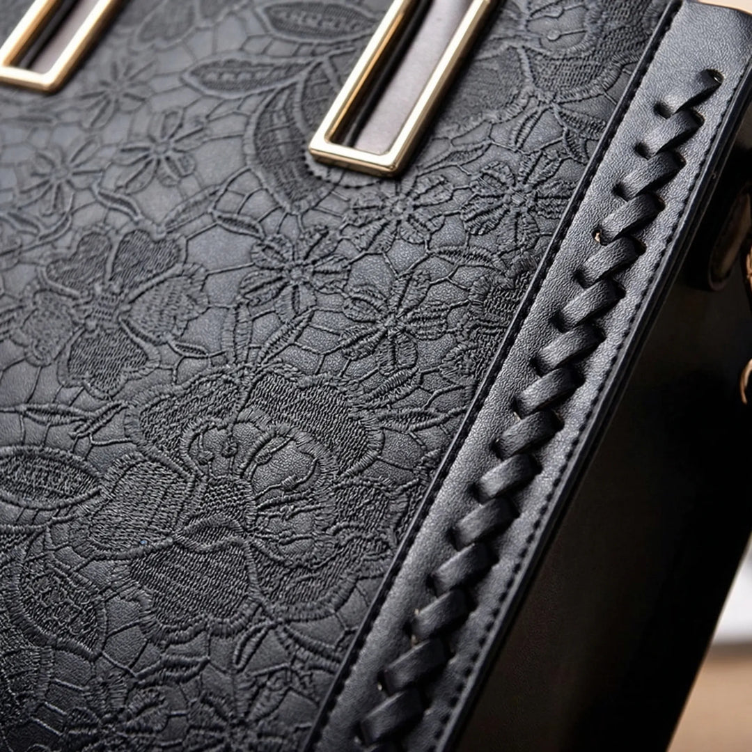 Luxorra - Structured Tote With Embossed Floral Detail