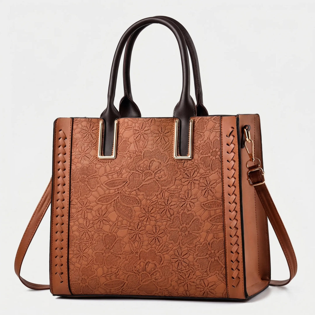 Luxorra - Structured Tote With Embossed Floral Detail