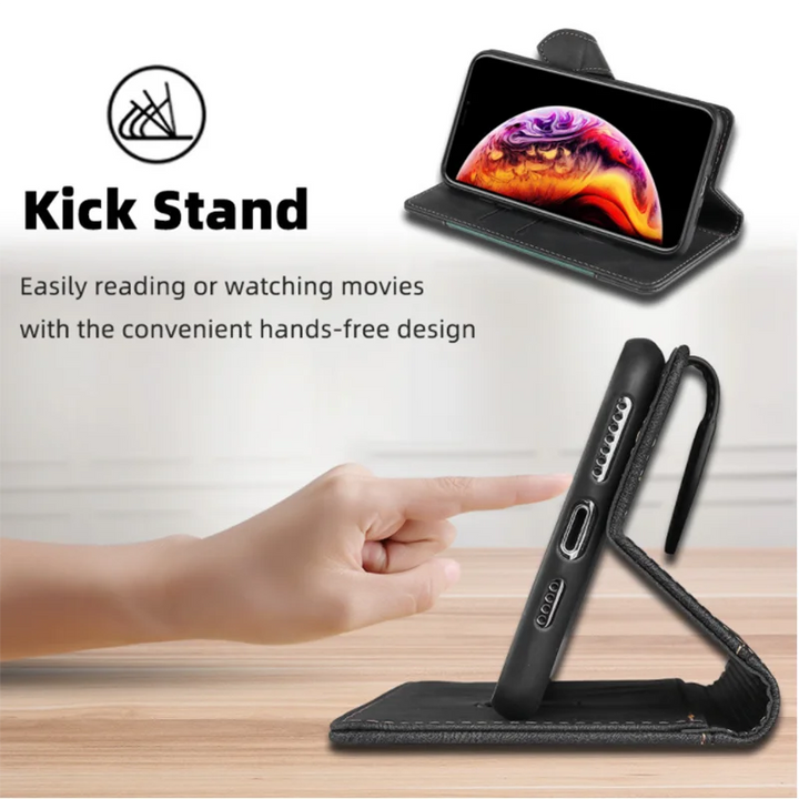 LuxurCase | Magnetic Leather Case for iPhone with Card Holder