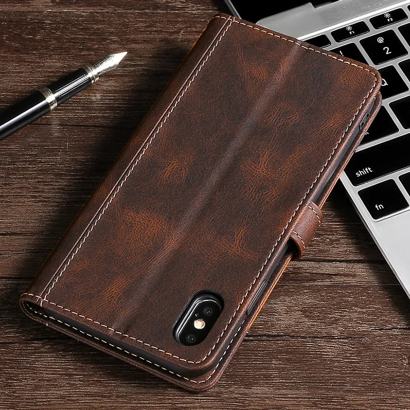 LuxurCase | Magnetic Leather Case for iPhone with Card Holder
