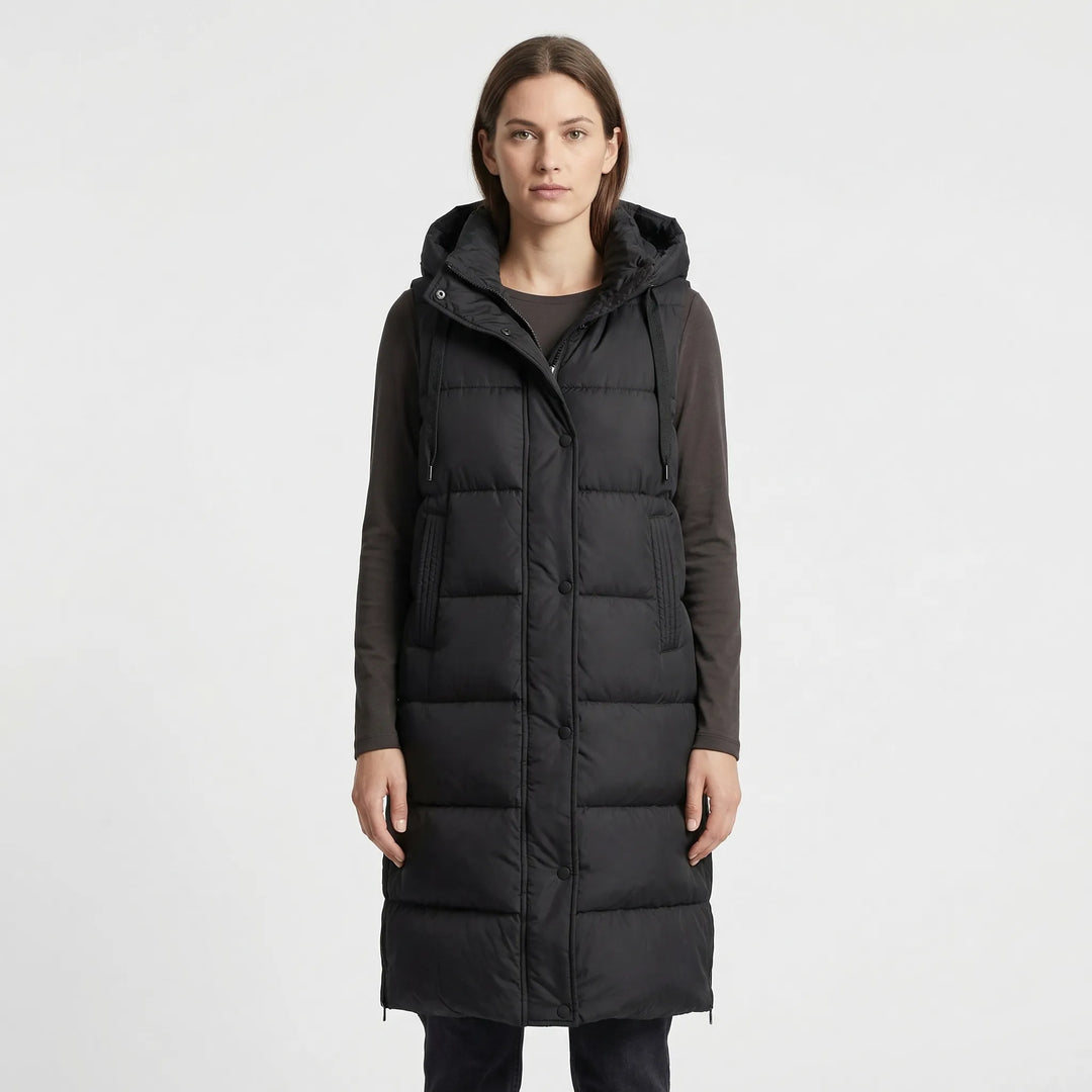 Midi-Length Padded Gilet - Hazel