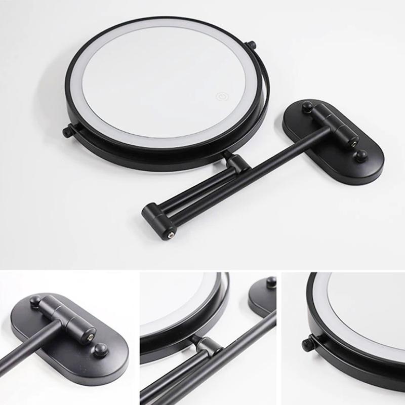LumiReflect Premium LED Makeup Mirror | Rechargeable Wall-Mounted Magnifying Mirror with Adjustable Lighting