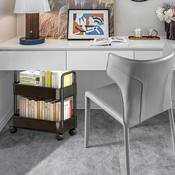 Mobile Bookcase Trolley with Wheels - Rollit