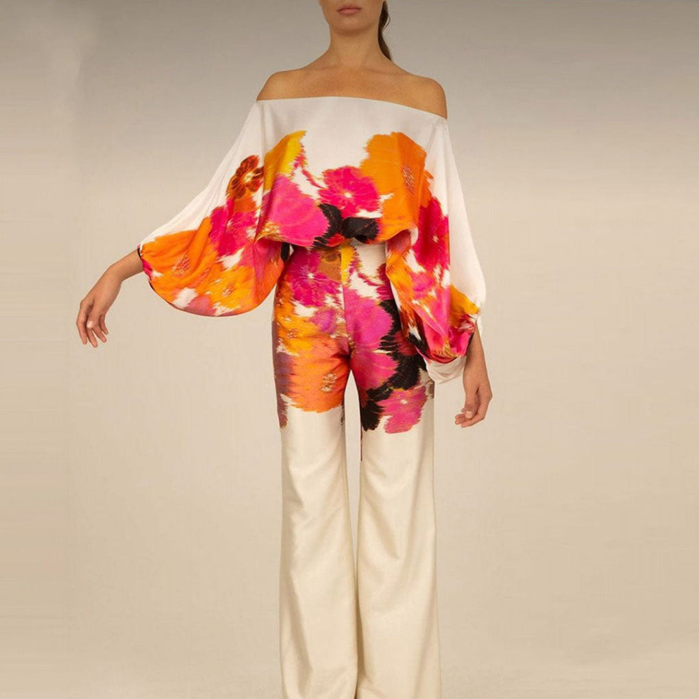 Off-Shoulder Style Satin 2 Piece Set for Women