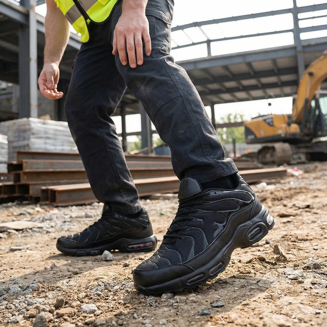 Nexorun - Lightweight Black Lace-Up Safety Shoe