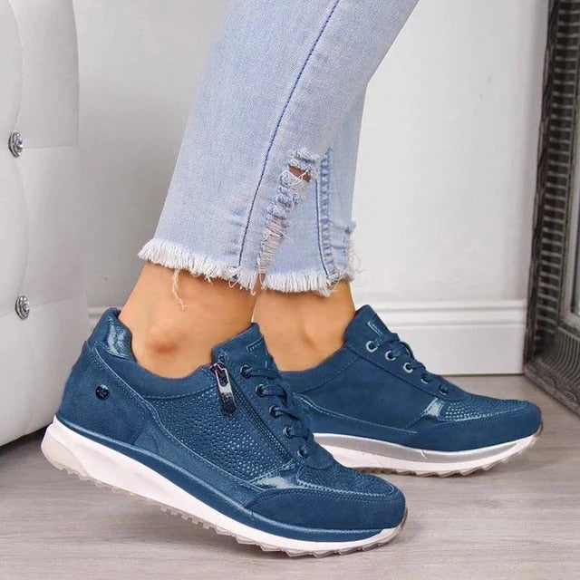 Women's Orthopaedic Walking Shoes with Breathable Upper and Cushioned Sole