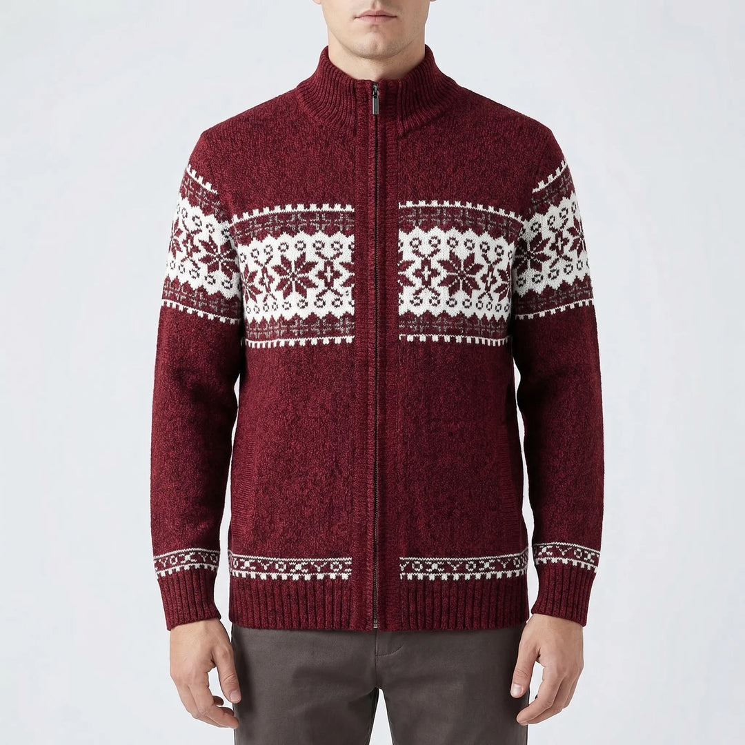 Norwick - Fair Isle Zip-Up Knit Cardigan