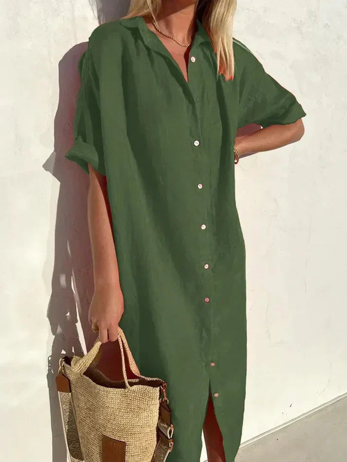 Valeria - Casual Beach Dress with Buttons | Stylish and Comfortable