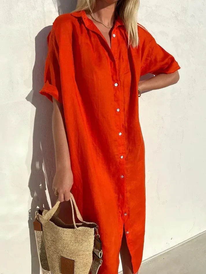 Valeria - Casual Beach Dress with Buttons | Stylish and Comfortable