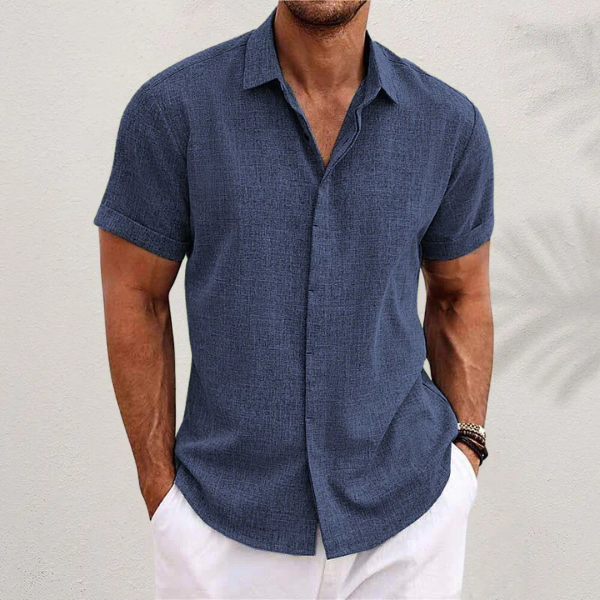 Men's Cotton-Linen Short-Sleeved Shirt – Oscar