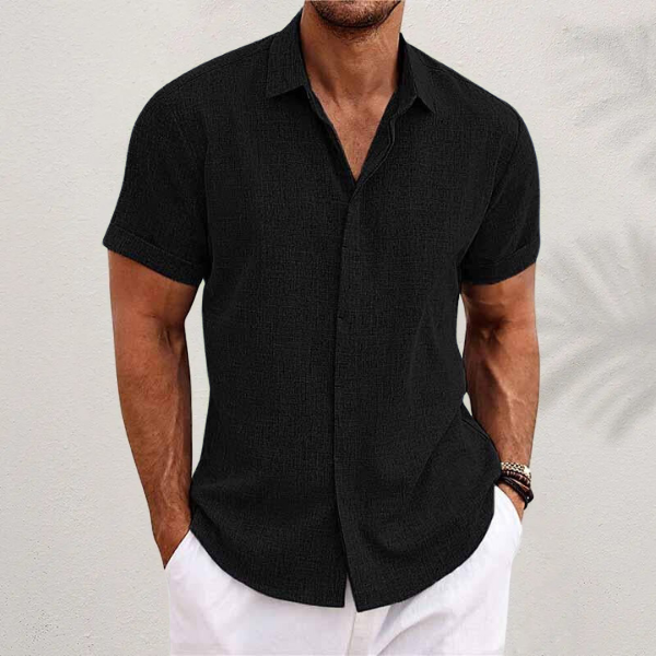 Men's Cotton-Linen Short-Sleeved Shirt – Oscar