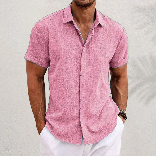 Men's Cotton-Linen Short-Sleeved Shirt – Oscar