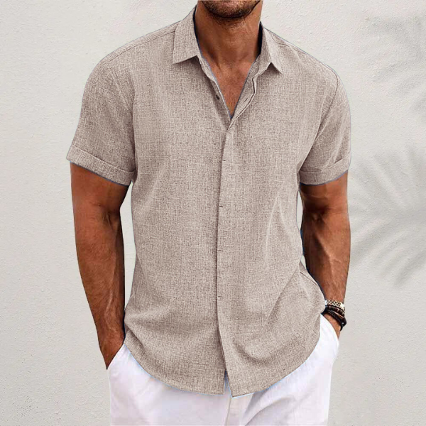 Men's Cotton-Linen Short-Sleeved Shirt – Oscar
