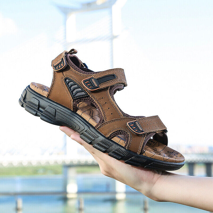 Open-Toe Sandal with Hook-and-Loop Straps - Jeffrey