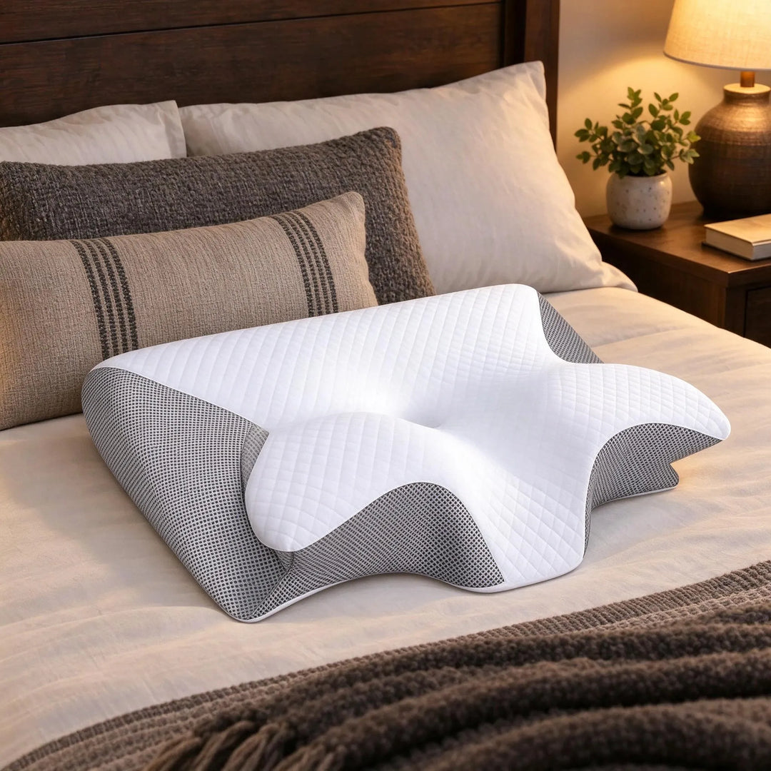 Contoured Orthopedic Pillow for Back Sleepers