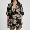 Deep V-Neck Batwing Sleeve Mini Dress