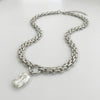 Baroque Pearl Pendant Chain Necklace