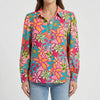 Long-Sleeve Floral Button-Front Shirt for Women