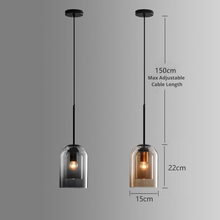 Stylish Double Glass Pendant Light - AuraGlas