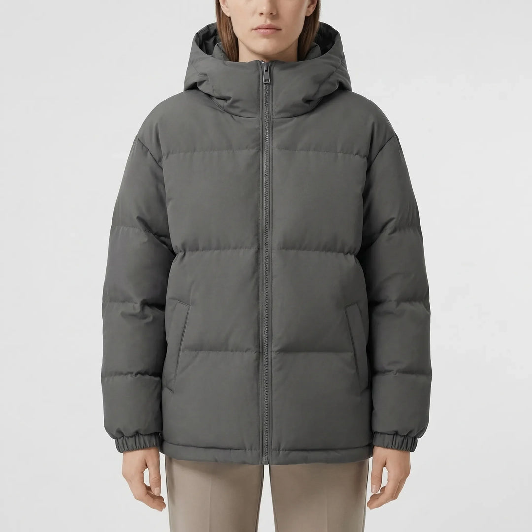 Puffora - Hooded Puffer Jacket With Full-Front Zipper